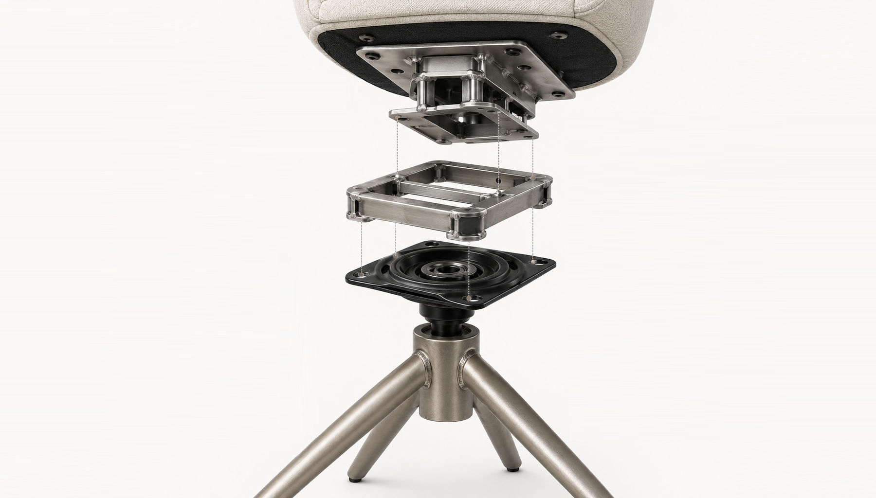MetalCore frame structure showing internal chair base components for reliable seating construction