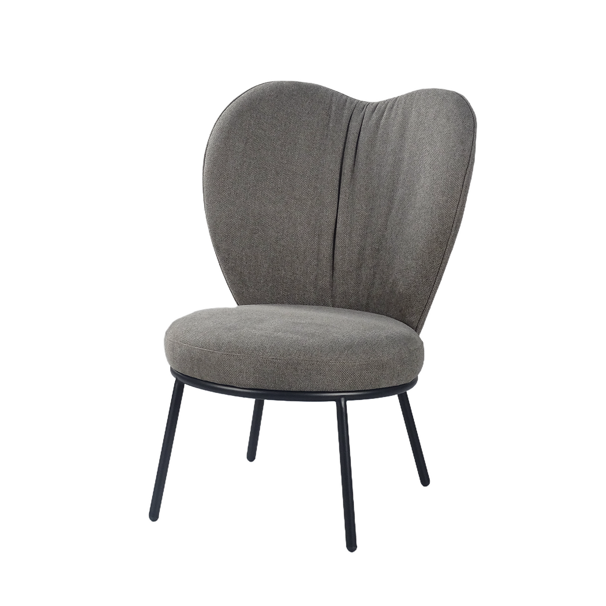 Double-lobed upholstered lounge chair in charcoal mélange fabric, GEYA Seating RC-17