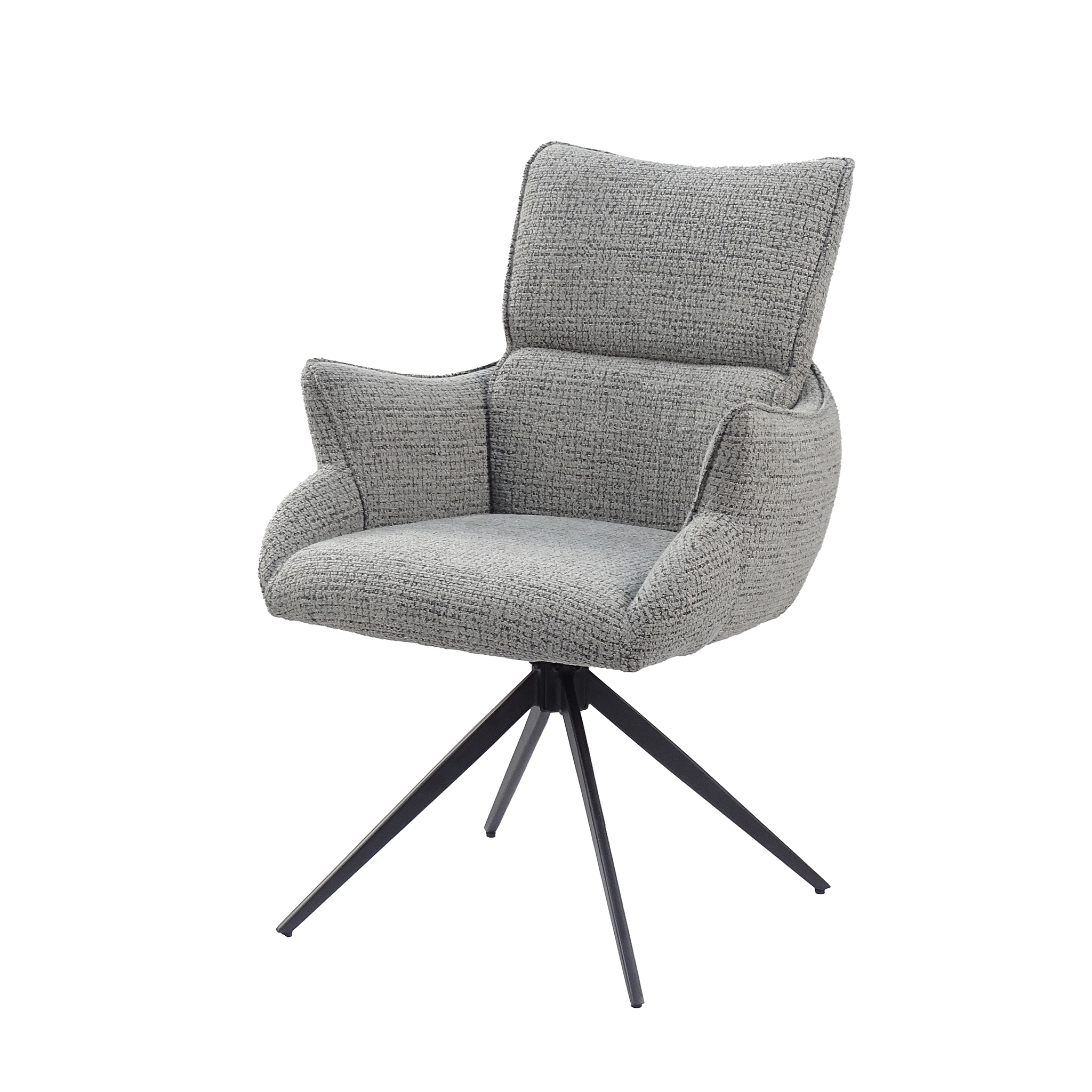 Rear view of forest black high-back winged swivel armchair showing backrest rear panel and four-star black steel base — DC-5035