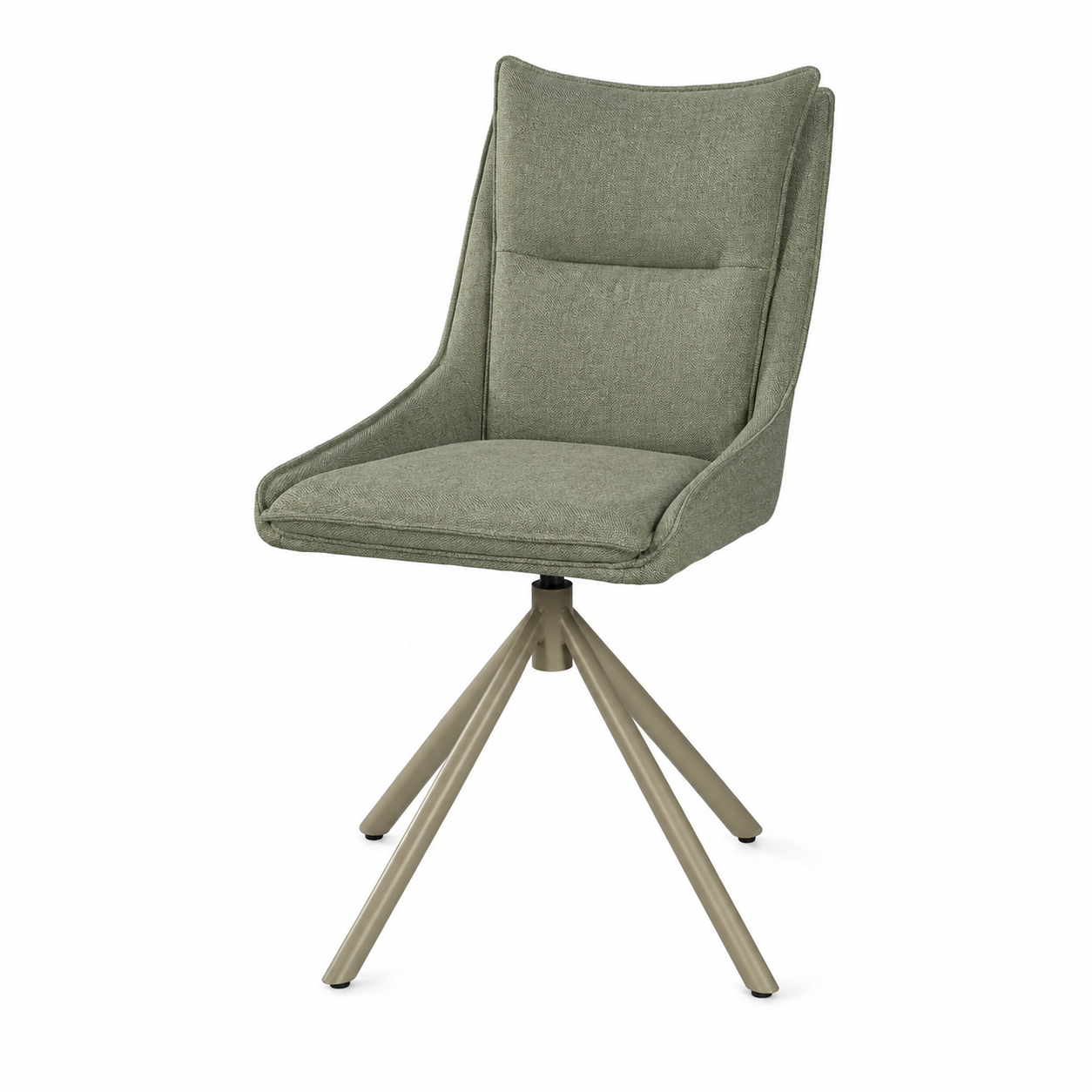 High Back Swivel Meeting Chair in olive moss green linen-blend upholstery with a sculpted high back, four-star swivel base, and collaborative office seating design, model DC-5075.