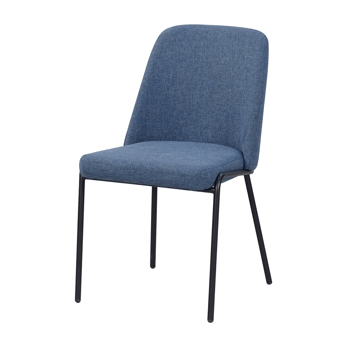Blue linen-look dining chair with padded seat for restaurant and bistro projects DC-3070