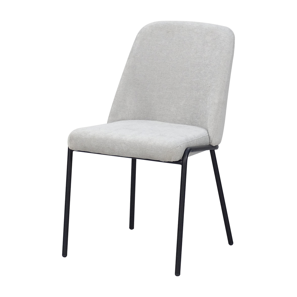 Light grey minimalist padded dining chair with tailored seams for contemporary interiors DC-3070