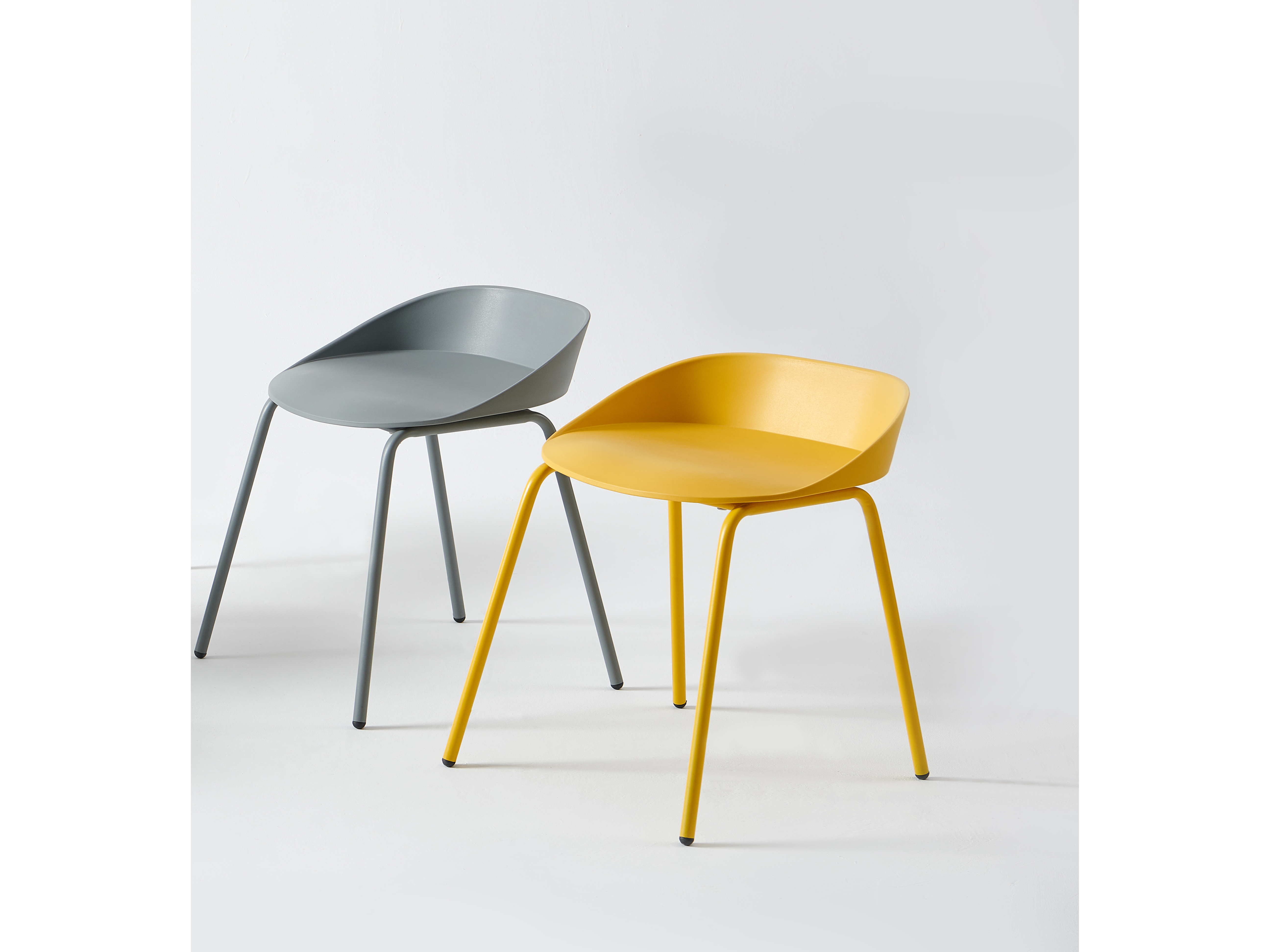 Low-Back Polypropylene Side Chair in Yellow — PC-97