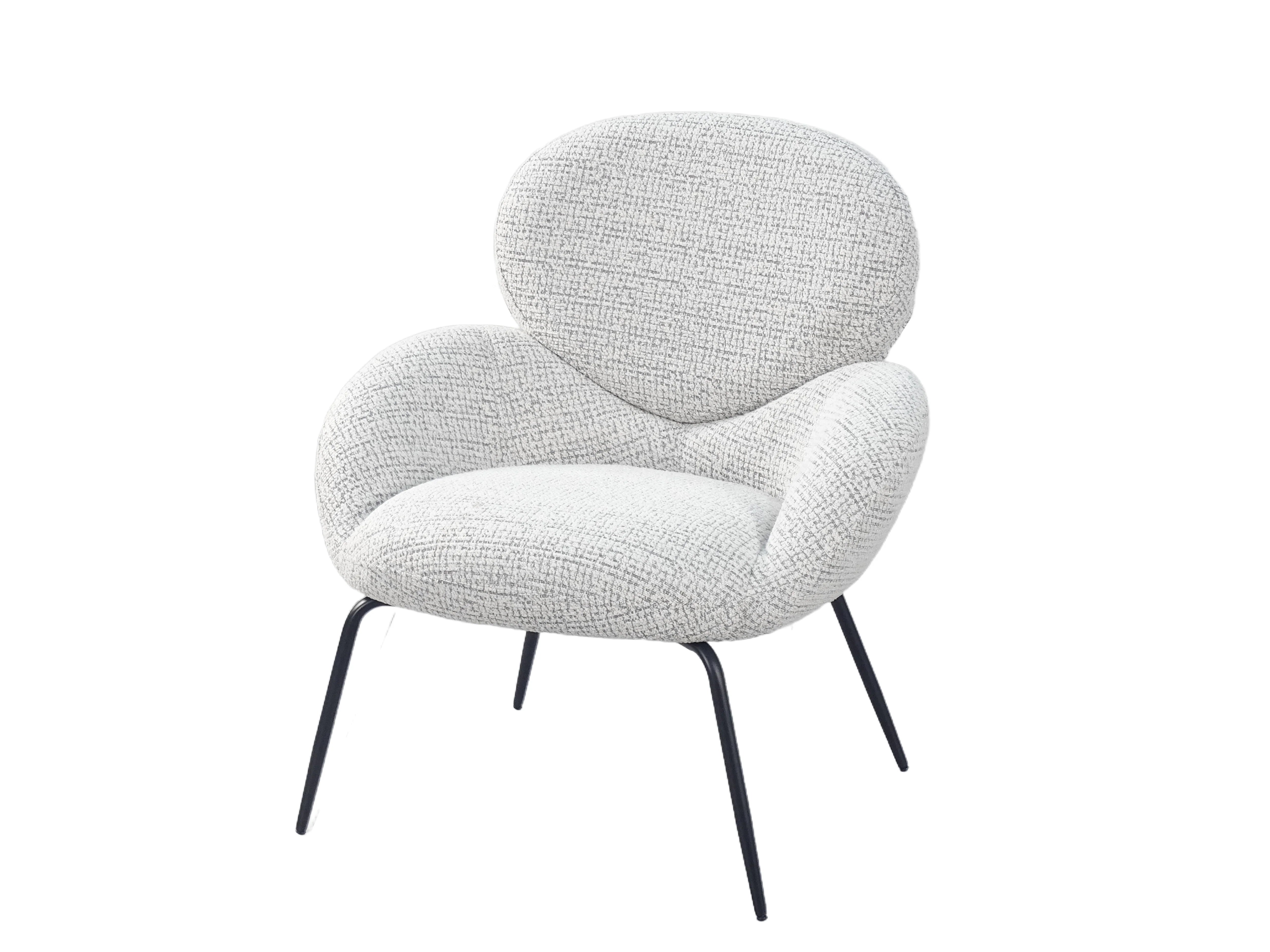 Petal-Form Rounded Bouclé Lounge Chair (RC-06) - GEYA Seating
