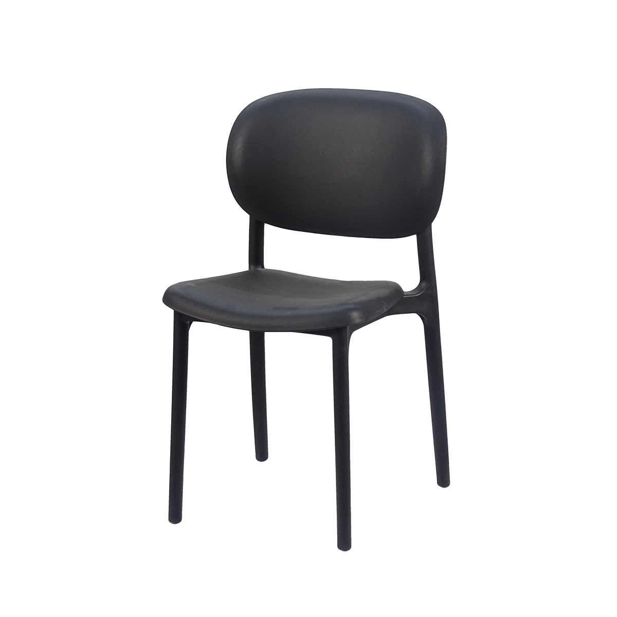 PP side chair with separate seat and back panels in Black for communal dining PC-103