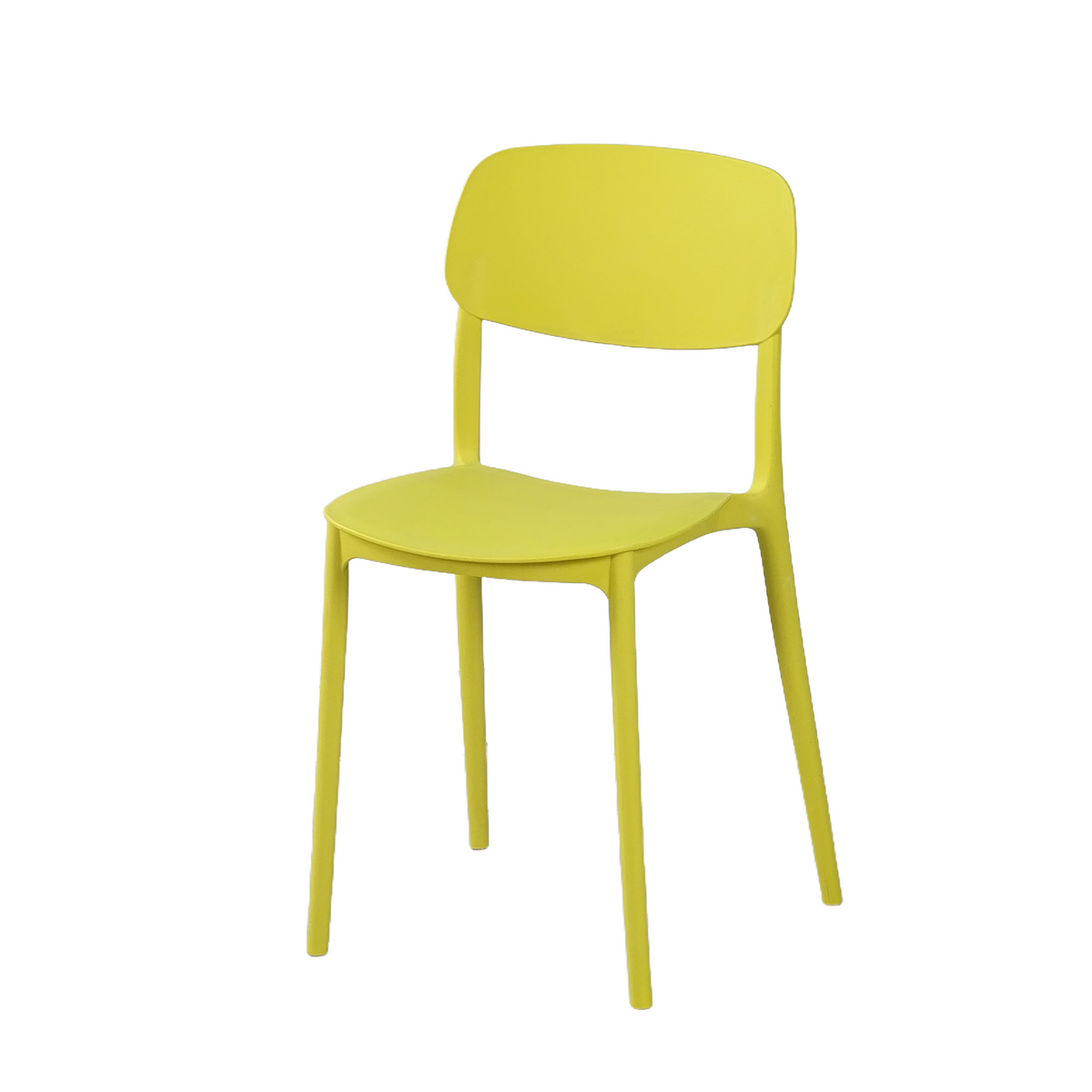 Stackable polypropylene dining chair in lime green for high-density layouts PC-133