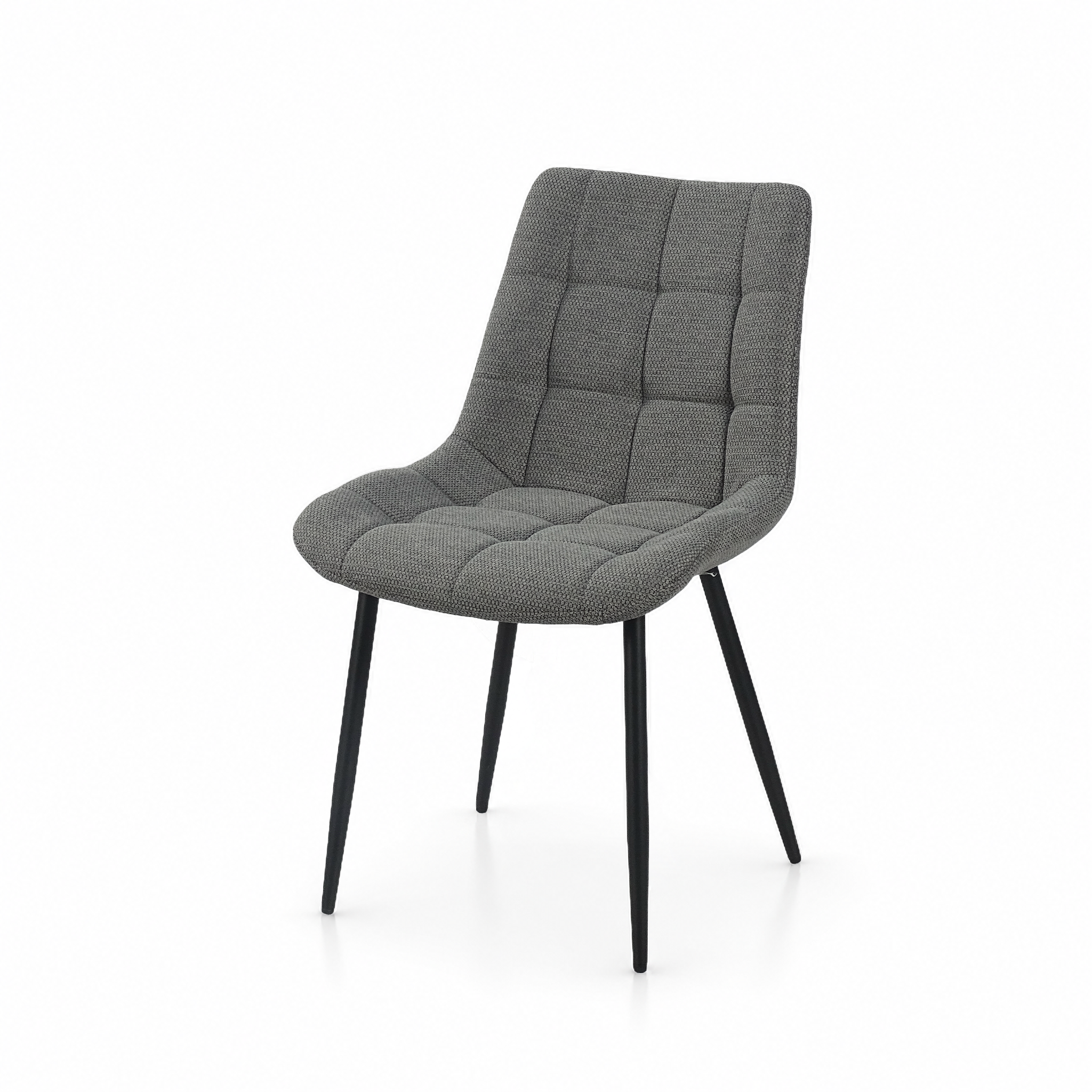 Structured woven upholstered dining chair in Charcoal Grey DC-3218