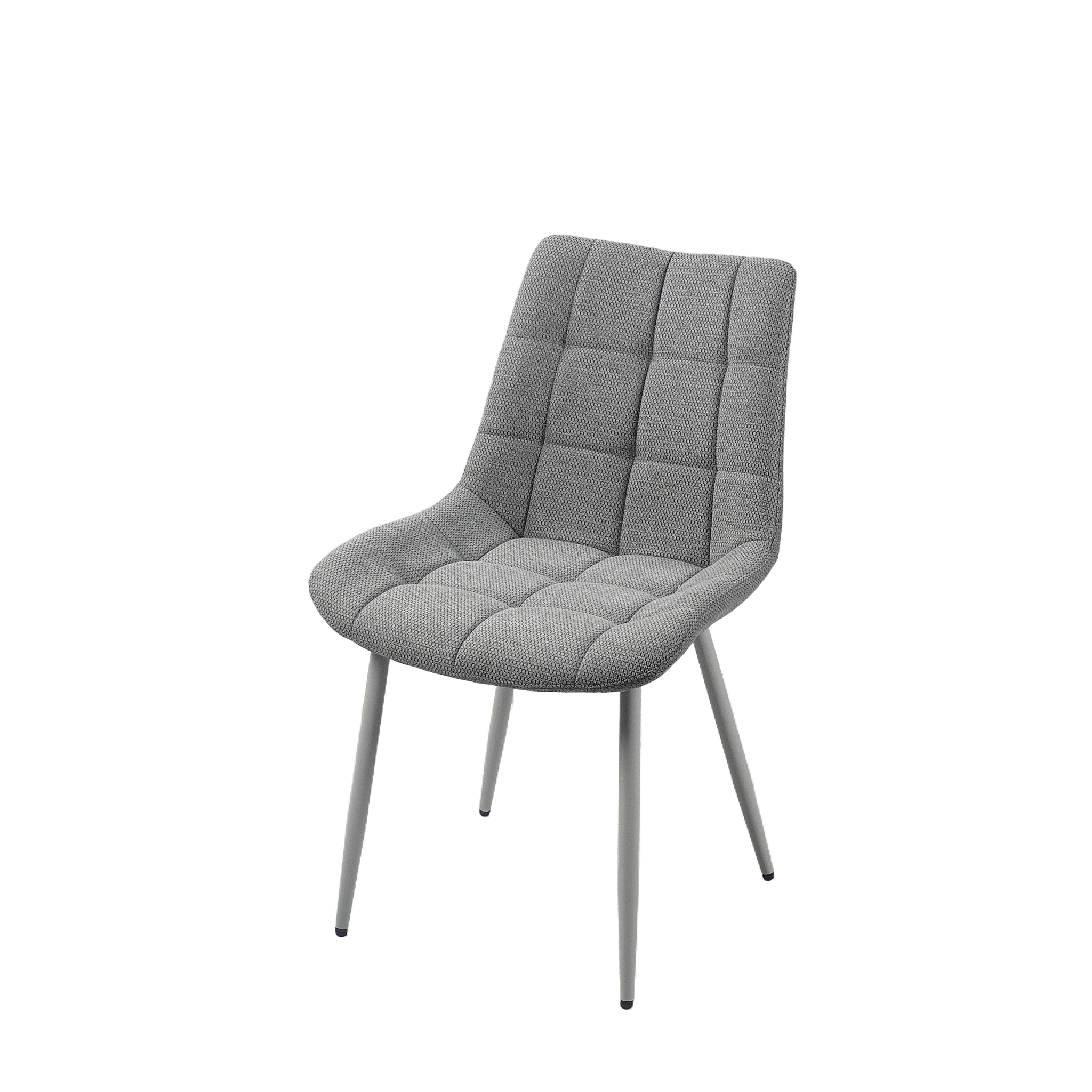 Structured woven upholstered dining chair in Light Grey DC-3218