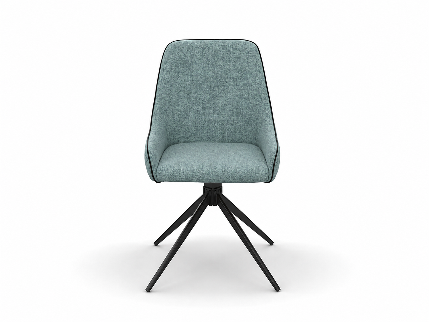 Upholstered high-back swivel chair in dusty teal fabric with chrome swivel base, DC-5080 Dusty Teal by GEYA Seating