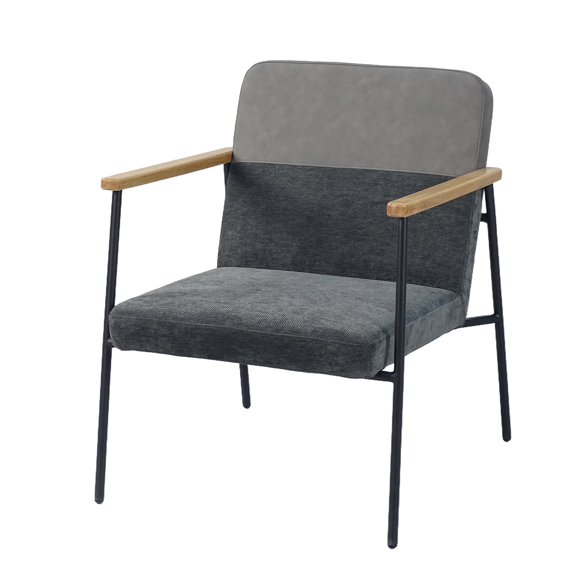 Mixed-Material Silhouette Lounge Chair Charcoal & Stone Grey RC-12