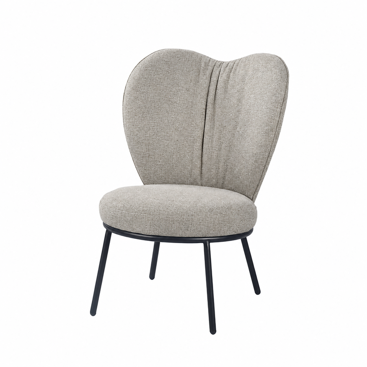 Upholstered lounge chair in oatmeal mélange woven fabric for hotel lounge
areas RC-17