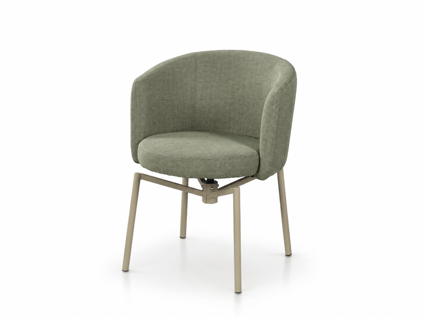 Upholstered Swivel Tub Chair in Sage Green Bouclé — GEYA Seating