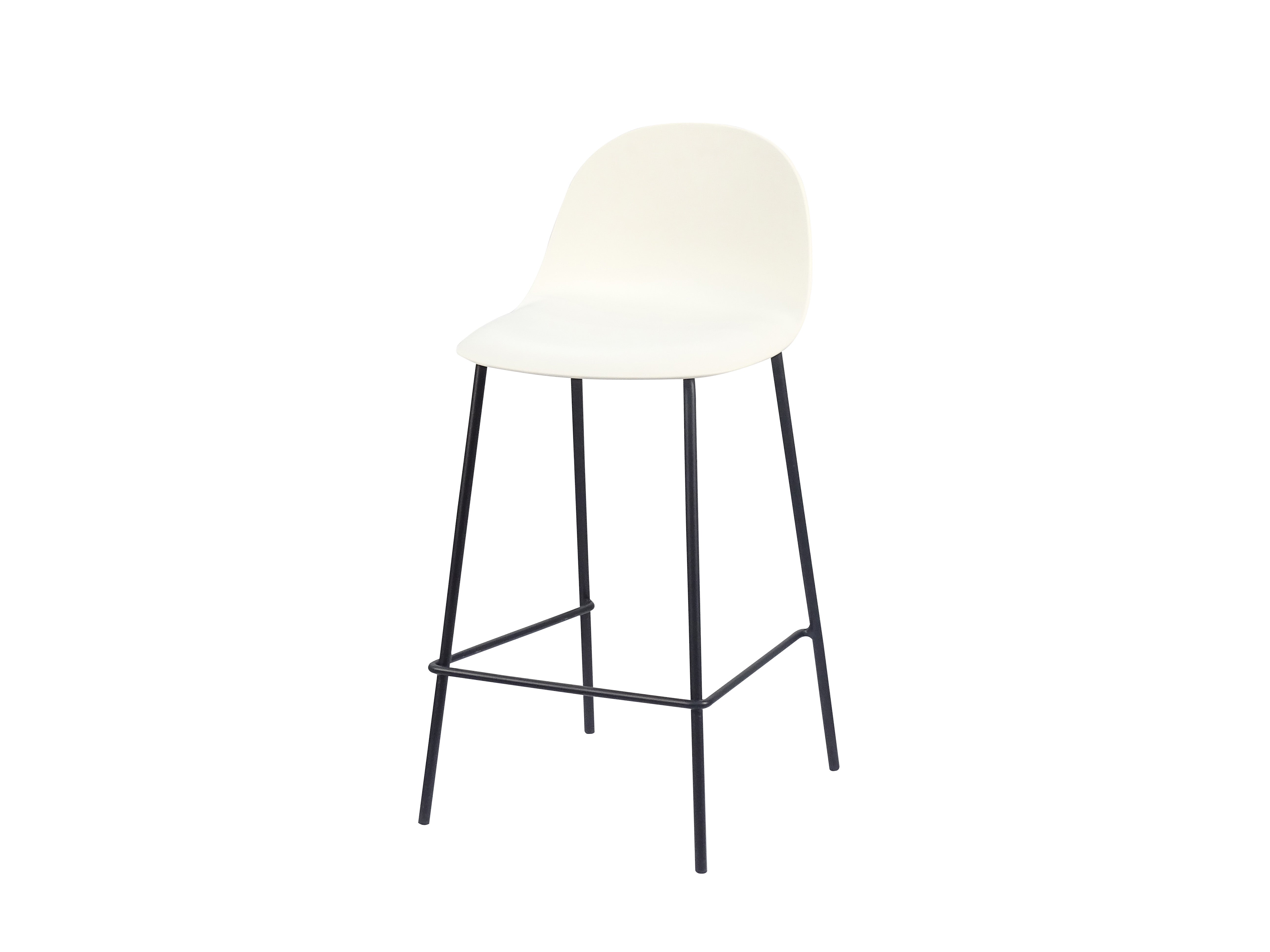 Low-Back Polypropylene Bar Stool – Soft Ivory White