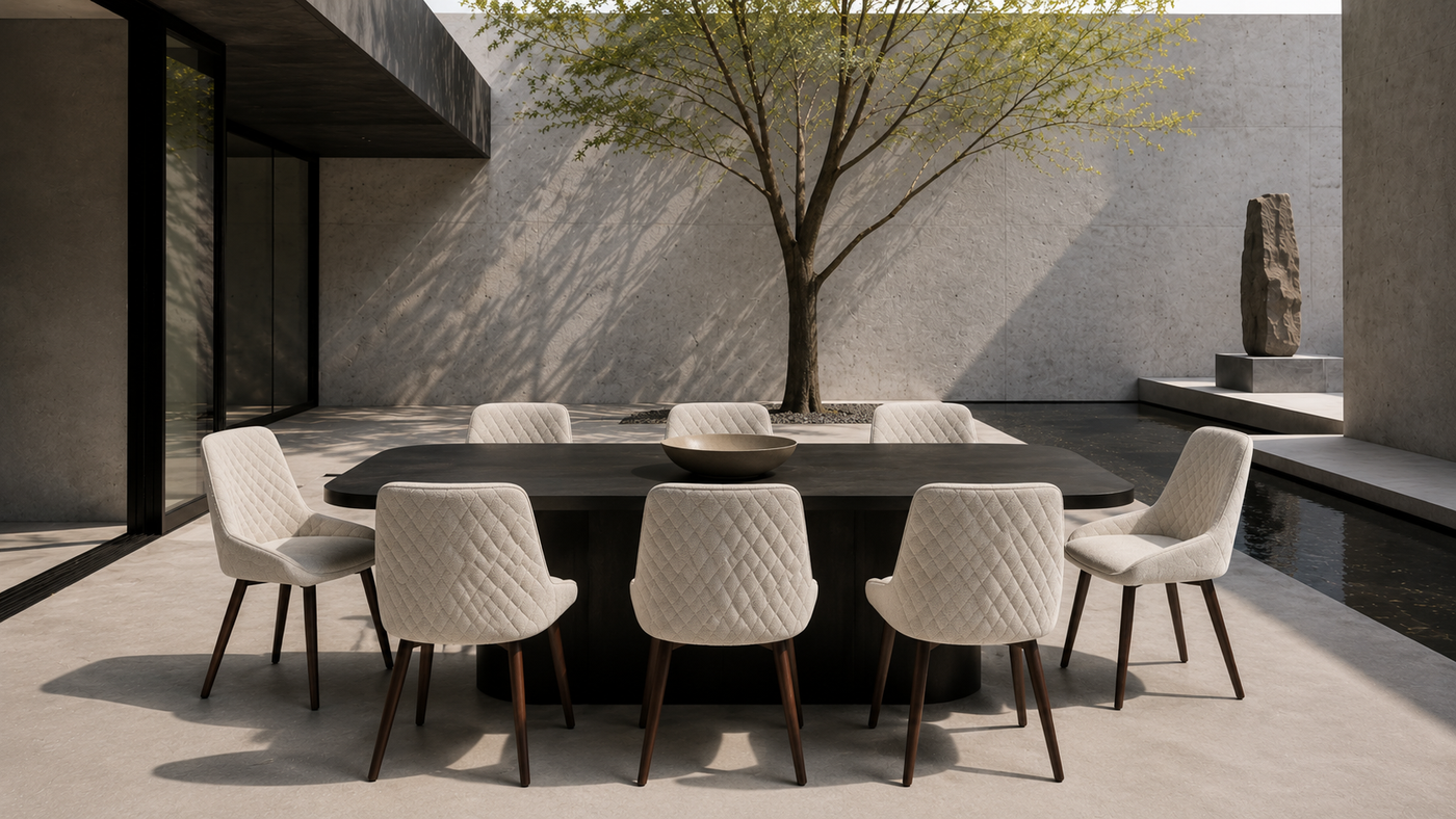 Diamond Quilted Dining Chair — Contemporary Outdoor Dining with [