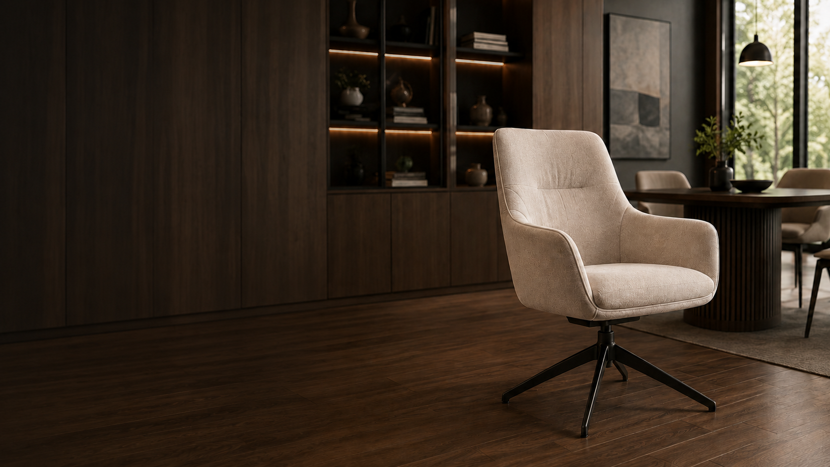 GEYA Inside seating standard with upholstered chair in a modern interior