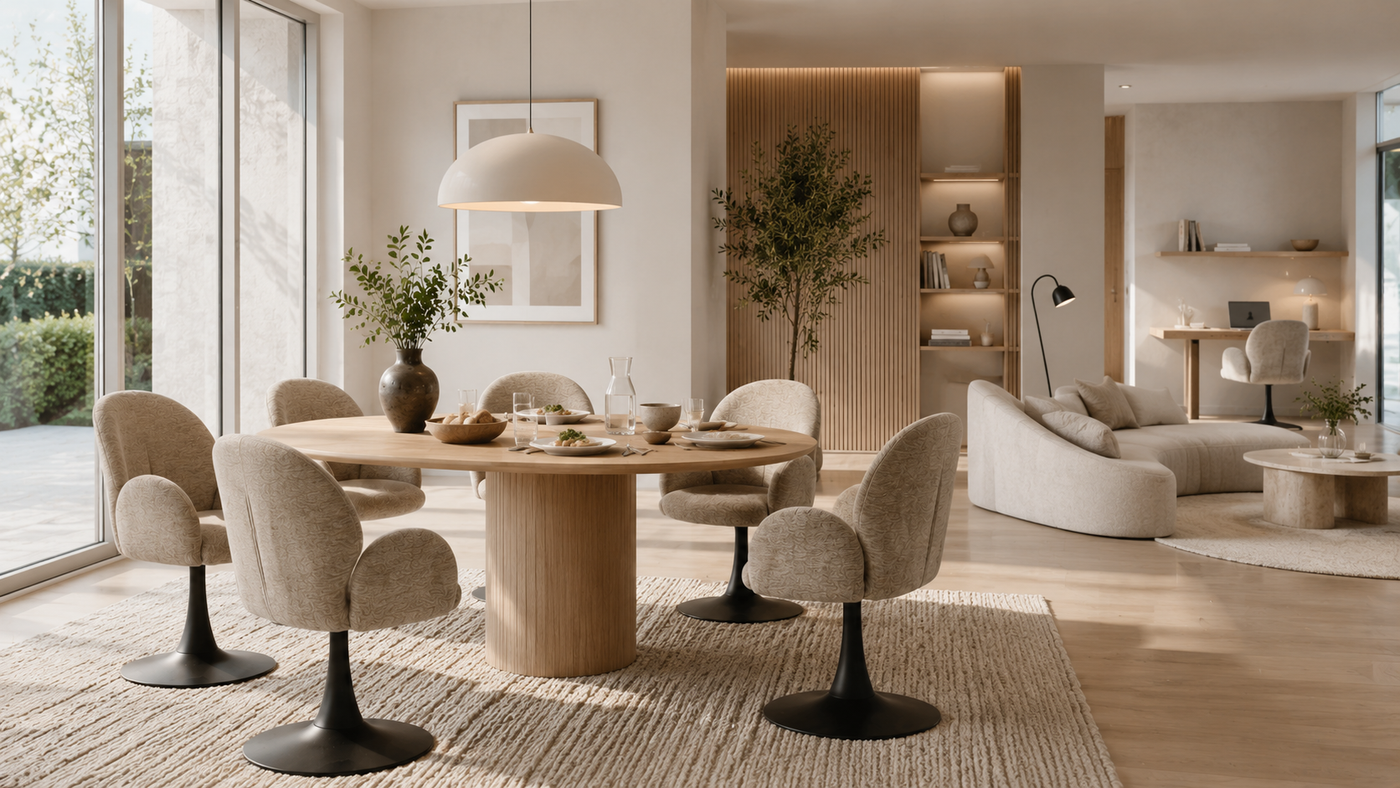Upholstered Swivel Armchair for Residential Dining Spaces with [