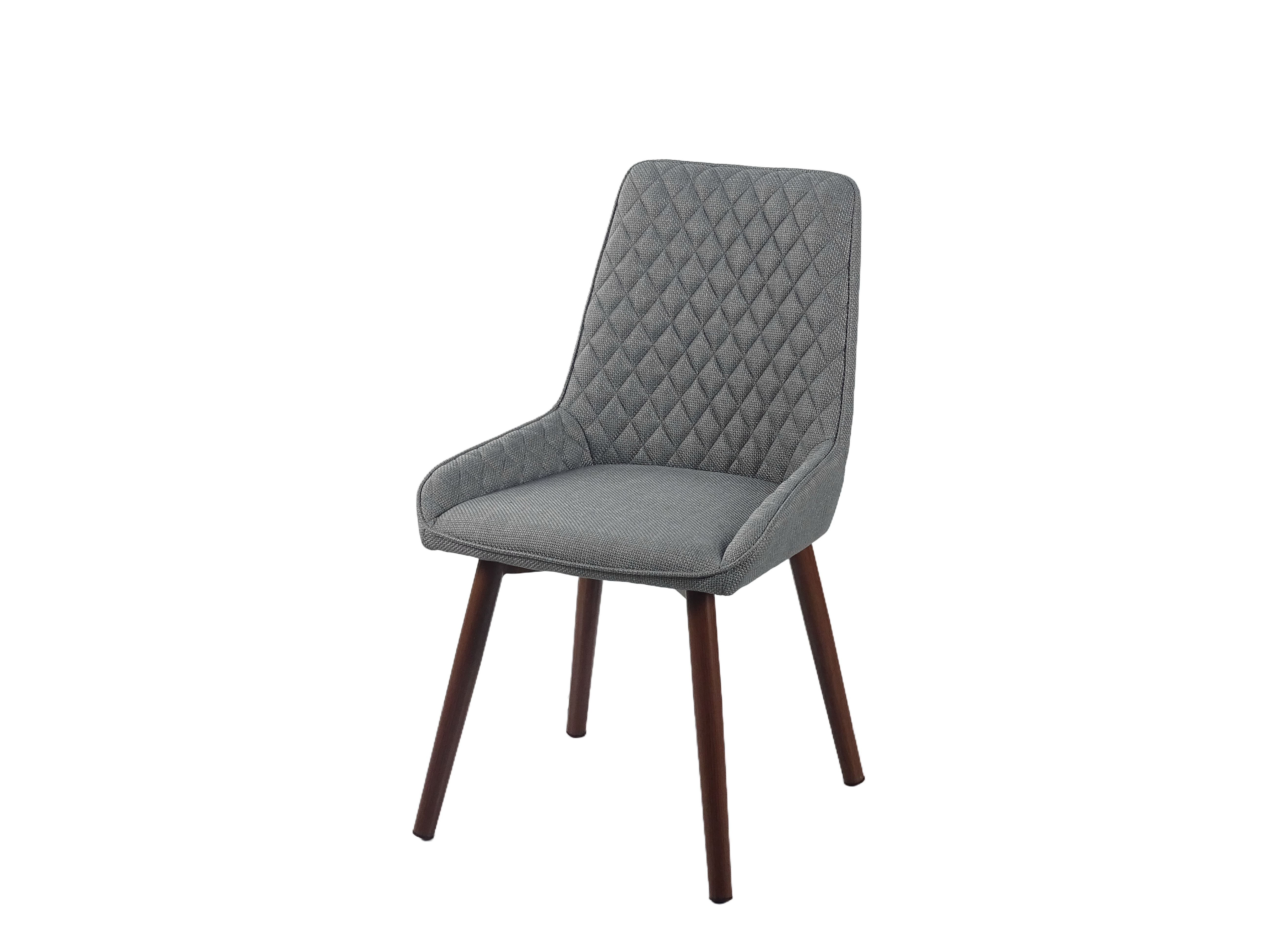 Diamond Quilted Dining Chair — Charcoal Grey