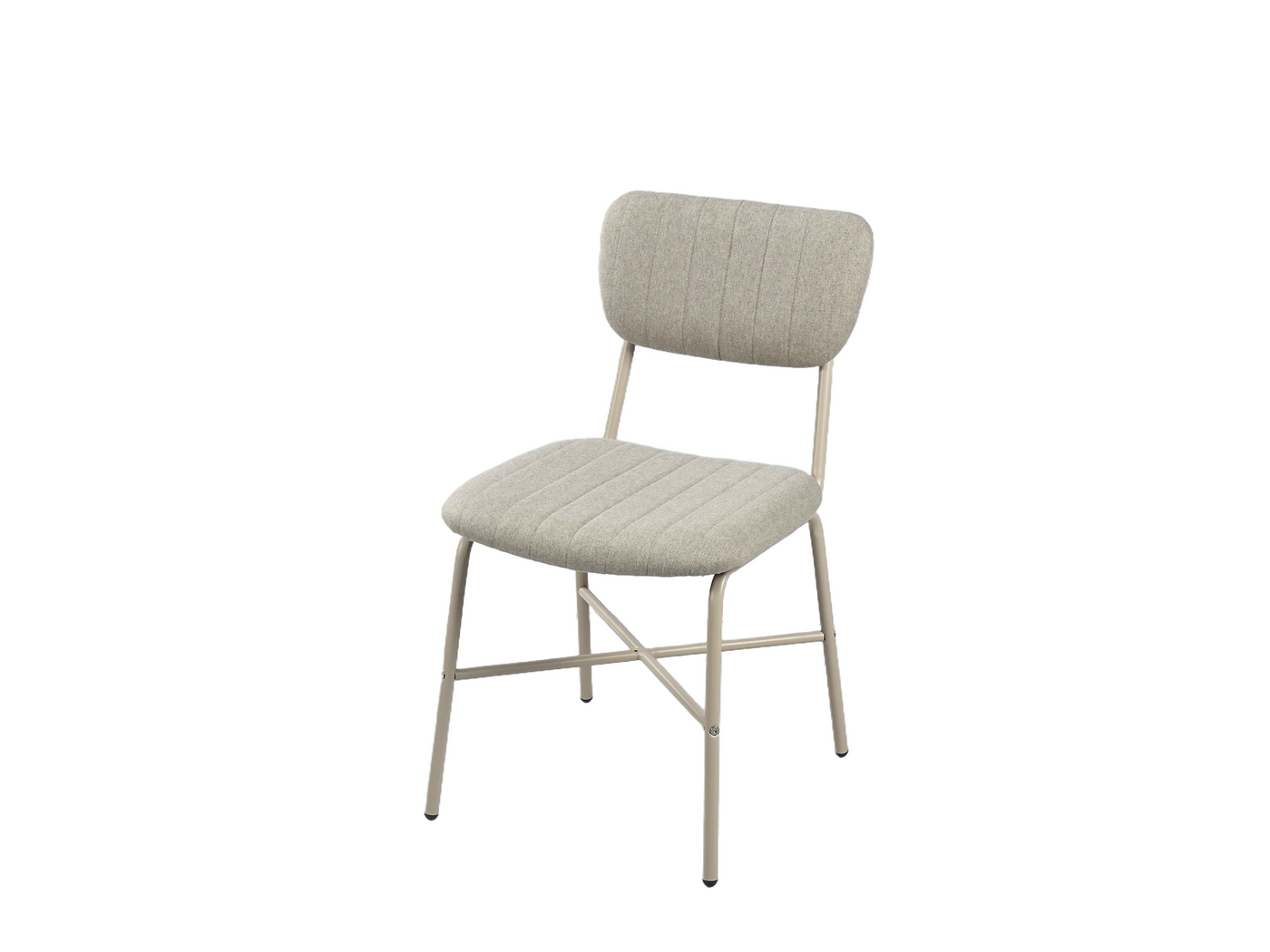 bouclé channel-quilted side chair four-leg round-tube base scandinavian silhouette dc-3261-a