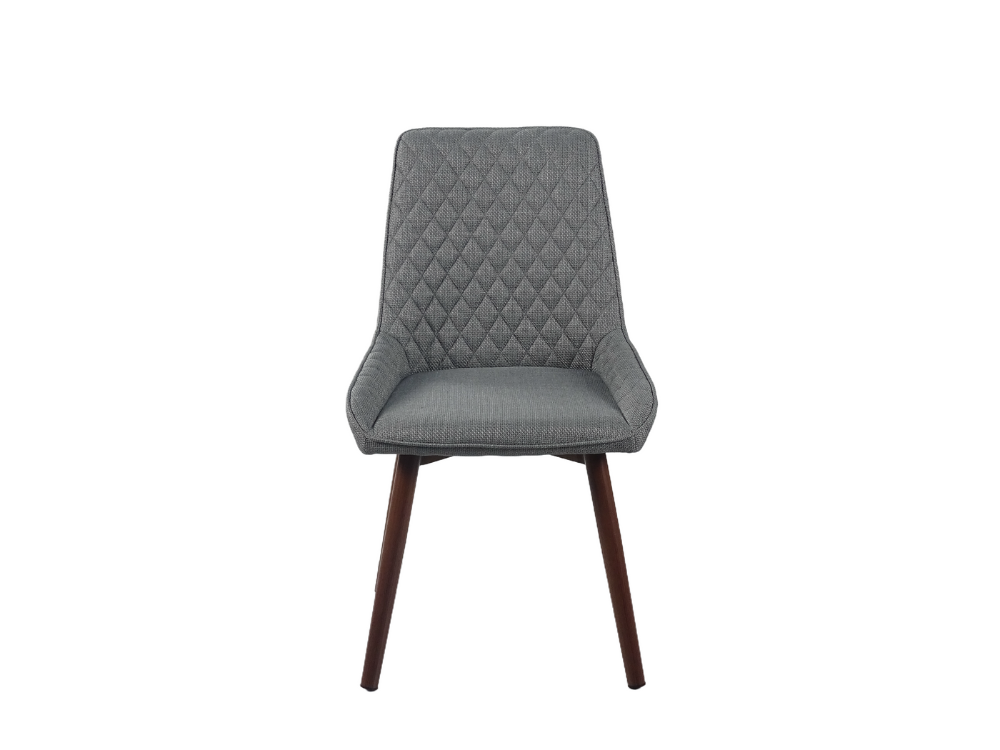 Bouclé diamond quilted high back dining chair front view — structured woven texture with tone-on-tone piping — GEYA Seating DC-3260