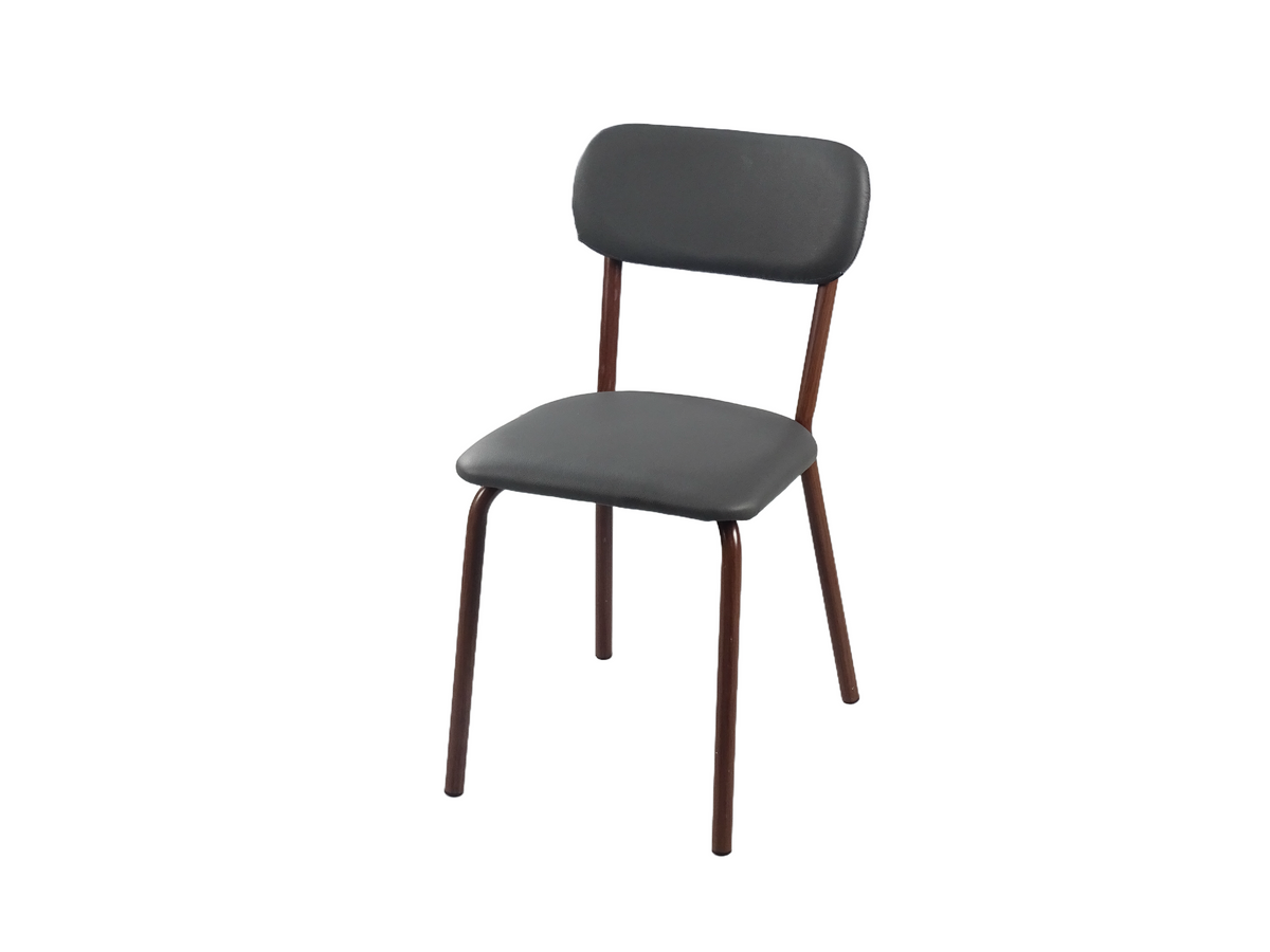Three-quarter view of modern velvet dining chair with sturdy metal tube legs — GEYA Seating DC-3261-A