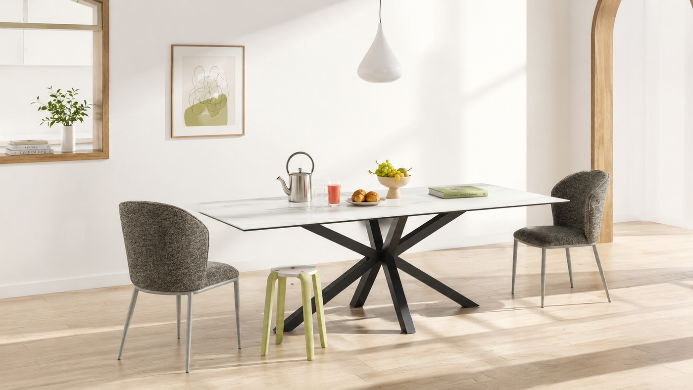 Sculpted Back Dining Chair — Minimal Dining Room.Clean lines with [