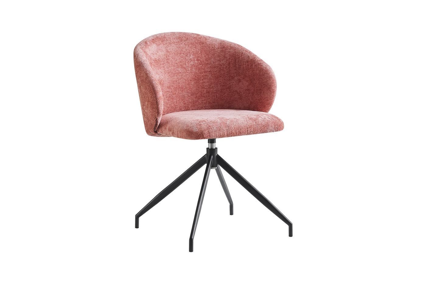 Armless Curved-Shell Swivel Work Chair in Textured Fabric (DC-5009) — Swivel Upholstered Work Chair Three-Quarter View — GEYA DC-5009