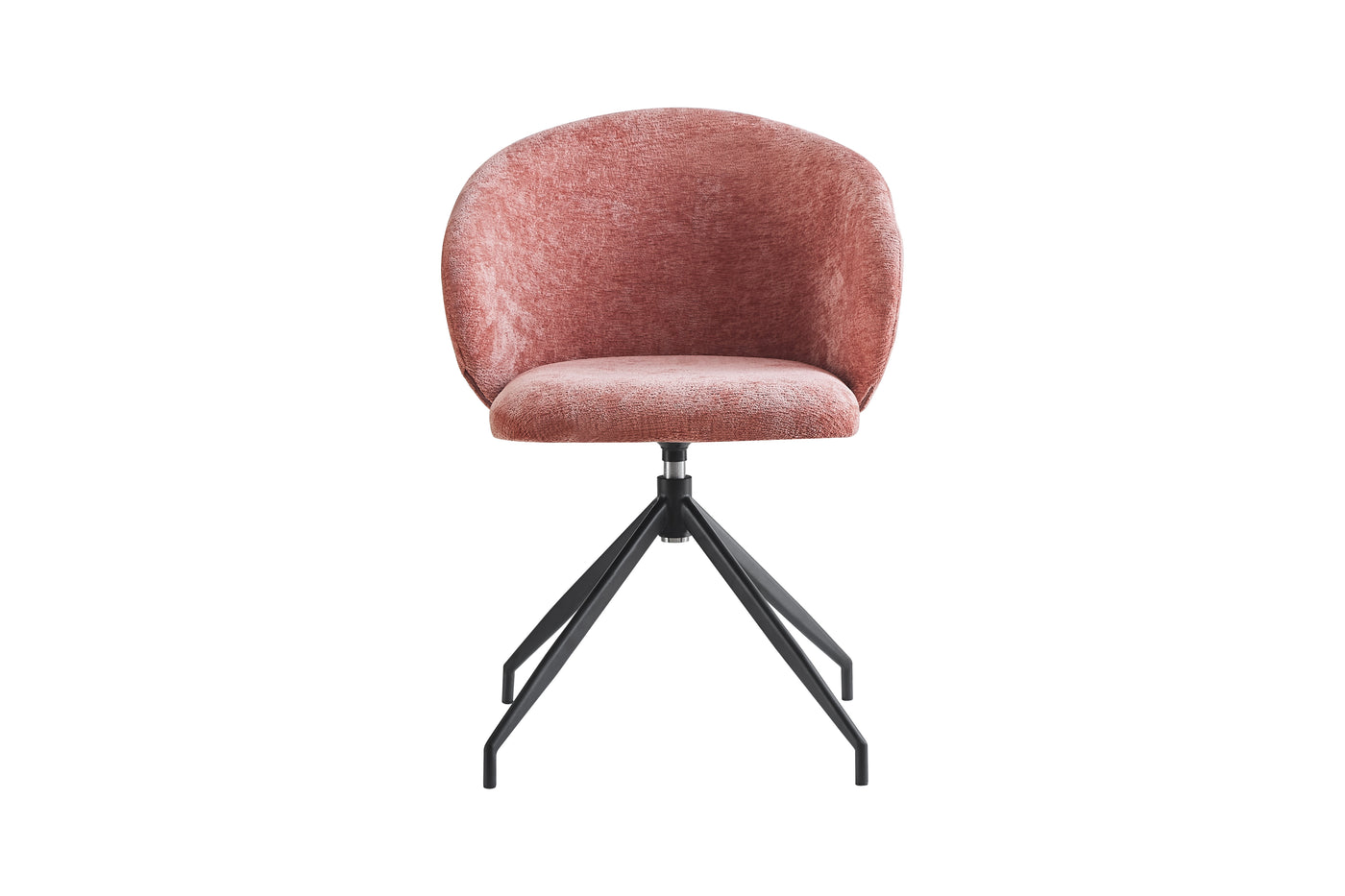 Armless Curved-Shell Swivel Work Chair in Textured Fabric (DC-5009) — Swivel Upholstered Work Chair Front View — GEYA DC-5009
