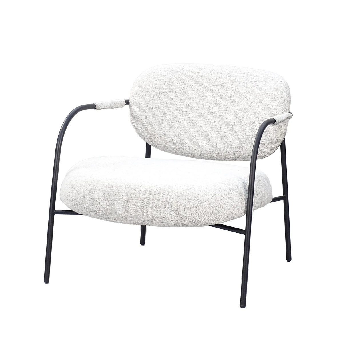 GEYA RC-08 bouclé lounge armchair with exposed tubular steel frame
