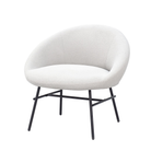 Rounded-shell Contract Bouclé lounge armchair in Chalk, GEYA Seating RC-09