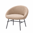 Contract Bouclé lounge armchair with angled four-leg base in Warm Sand RC-09