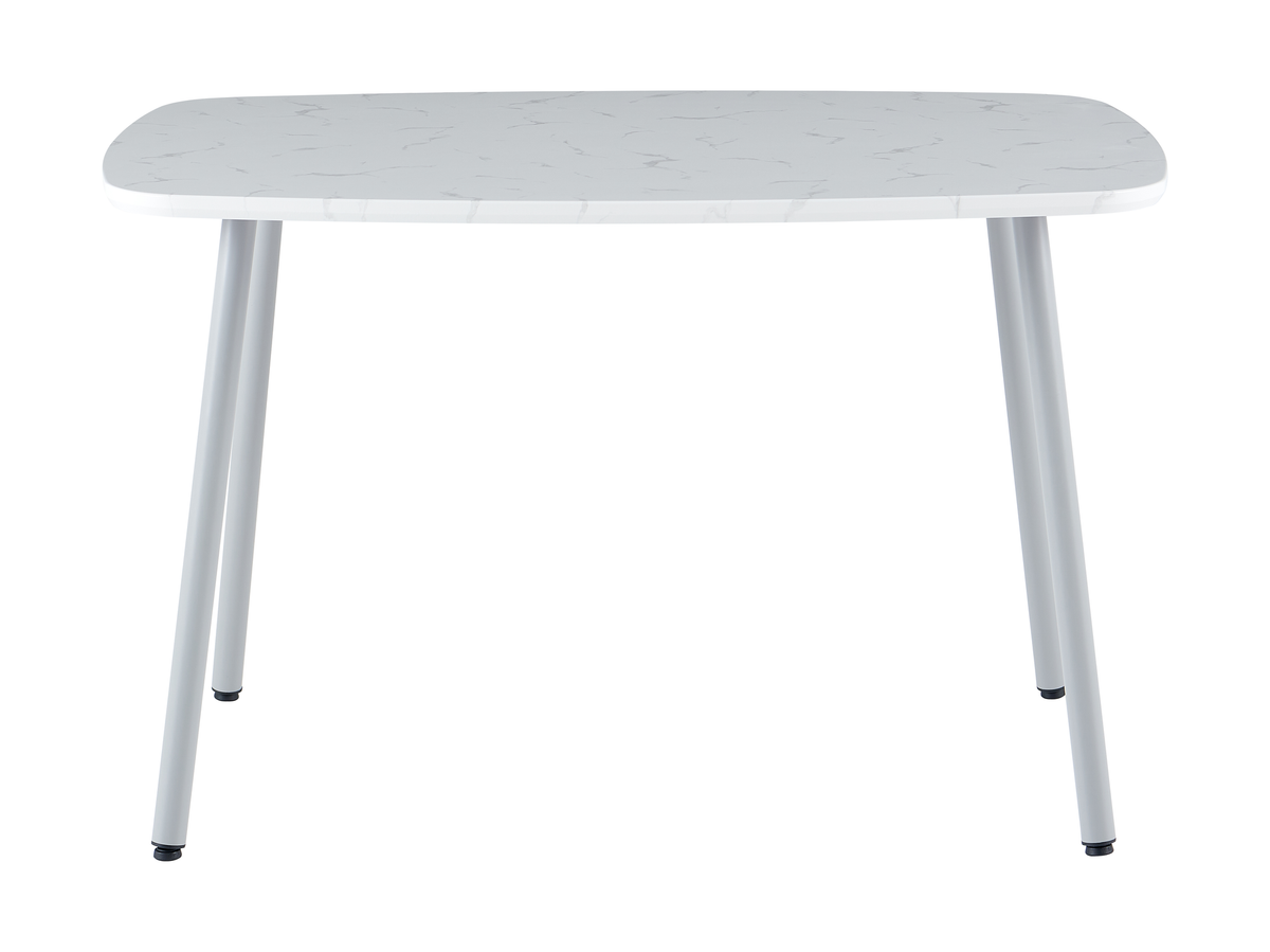 Front profile of bow-top dining table showing 750 mm height and leg clearance, GEYA Seating T-189
