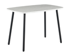 Bow-top light stone effect dining table with contrast matte black steel frame, T-189