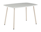 Bow-top MDF dining table with reverse-bevel edge in bleached wood effect, GEYA Seating T-189