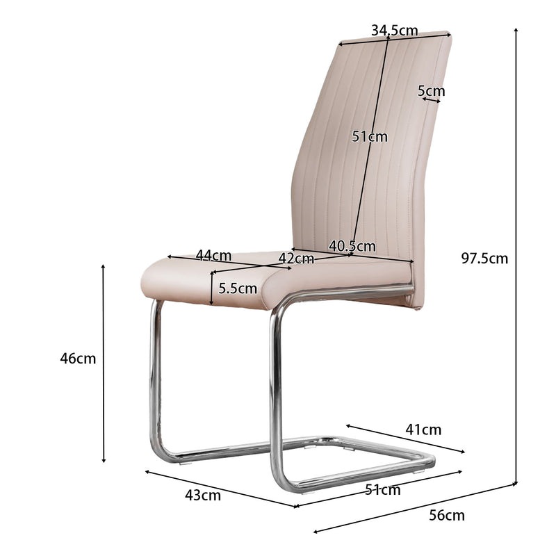 Technical dimension drawing of DC-1670 cantilever chair showing overall width 430 mm, depth 590 mm, height 960 mm and seat height 465 mm — DC-1670