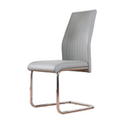 Armless high-back cantilever meeting chair in silver grey performance PU with chrome-plated round-tube steel frame — DC-1670
