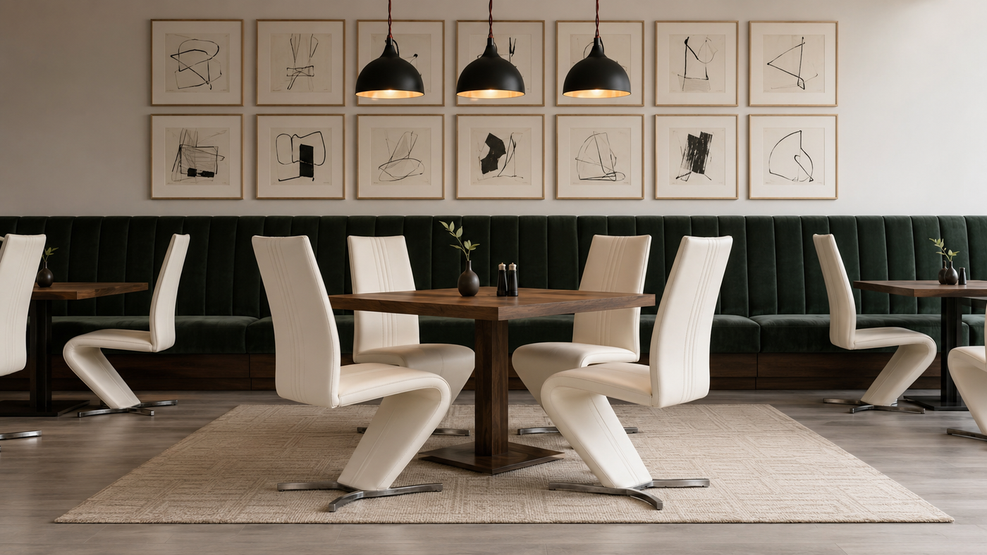 Cantilever Dining Chairs for Restaurant & Boutique Hospitality Interiors — GEYA DC-1703
