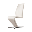 Chrome-base cantilever dining chair in cream PU for modern dining room specification — DC-1703