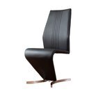 Channel-stitched PU cantilever dining chair in jet black for boutique hospitality interior — DC-1703