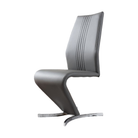 Armless PU cantilever dining chair in pebble grey for open-plan residential dining — DC-1703