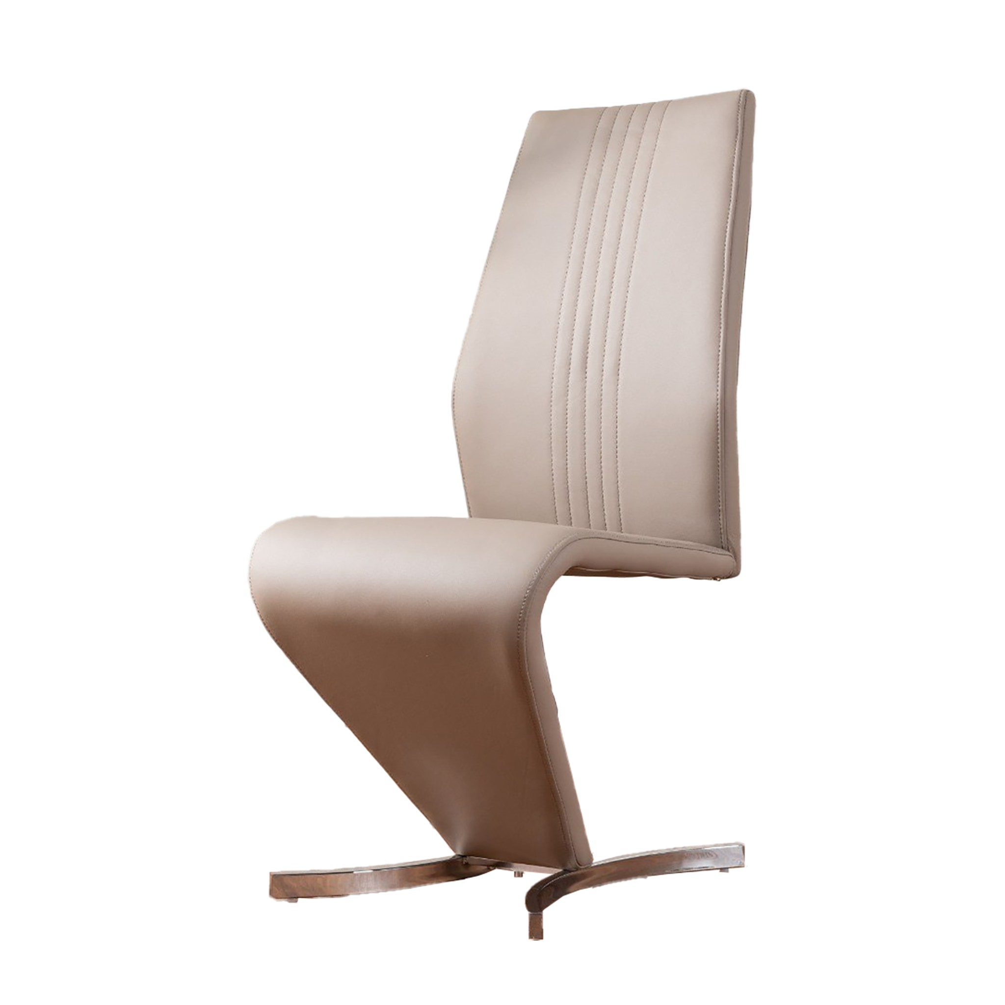 PU cantilever high-back dining chair in sand beige for restaurant dining room — GEYA Seating DC-1703
