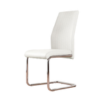 High-back channel-stitched cantilever chair in cream performance PU with chrome-plated steel cantilever frame for office and project supply — DC-1670