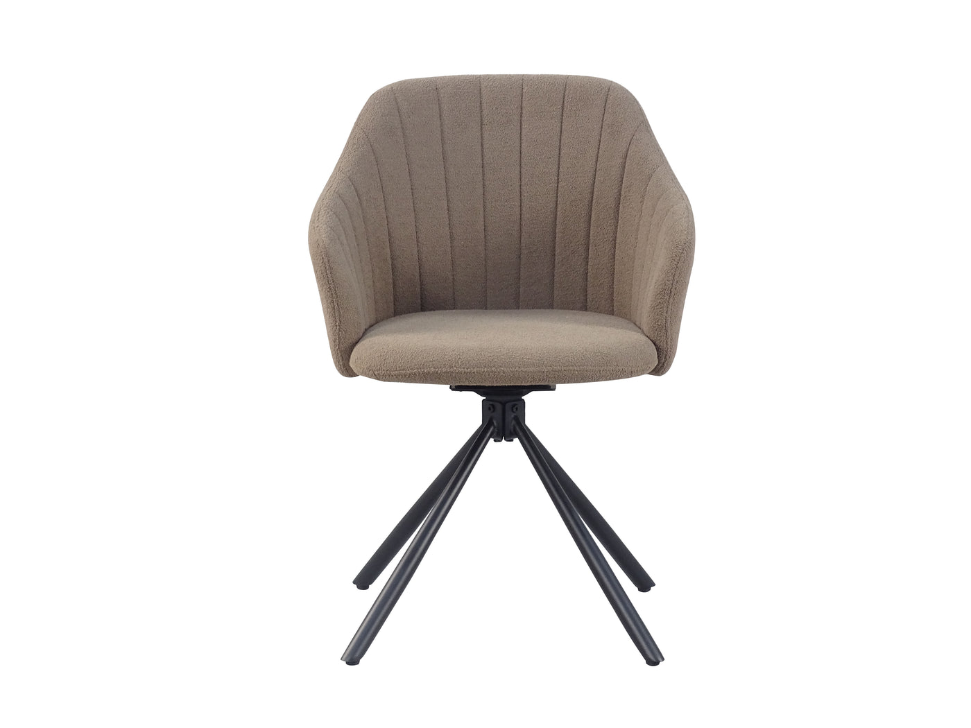 Mélange woven upholstery swivel work chair, front view — vertical channel-tufted back, 160×160mm 360° swivel plate — GEYA Seating (DC-5002)