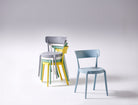 PC-72 stackable PP side chair color options for café and dining spaces