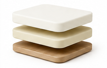 Comfort layer system module showing layered foam support for GEYA Inside seating.