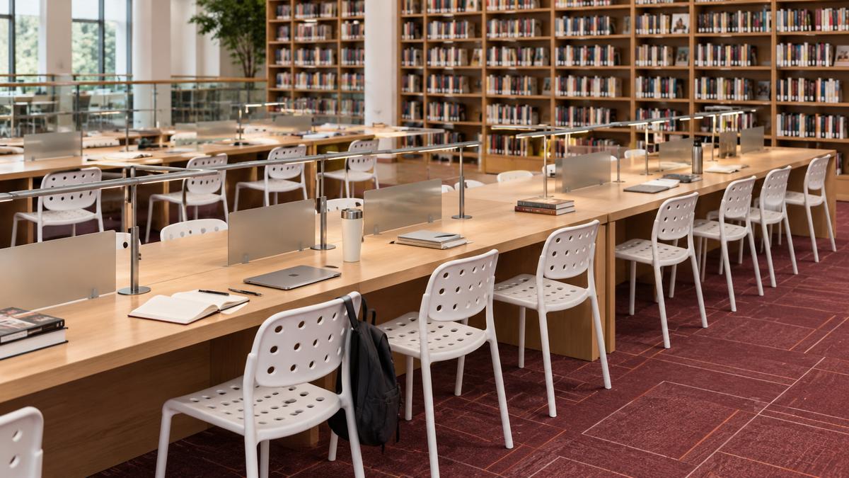 Communal Table Seating for Educational Spaces White PC-111