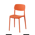  Compact polypropylene seating in orange for library and breakout areas PC-133