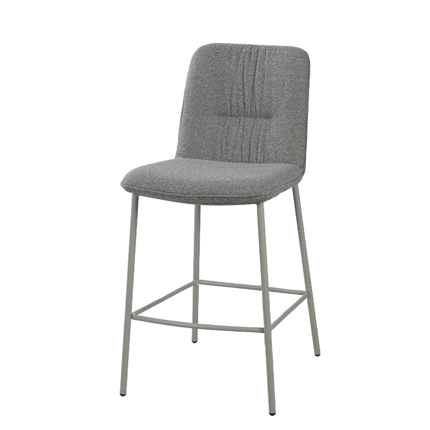 Vertical-Stitched Chenille Counter Stool with Footrest (BC-168) — Three-Quarter View — GEYA BC-168