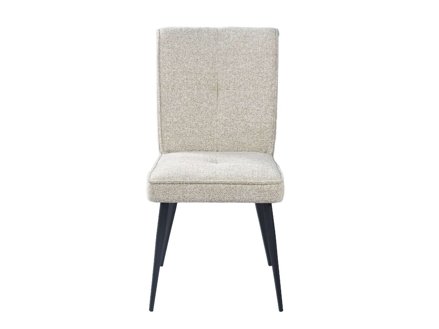 Curved-back upholstered dining chair with central vertical seam and lightly tufted seat — GEYA Seating DC-3219