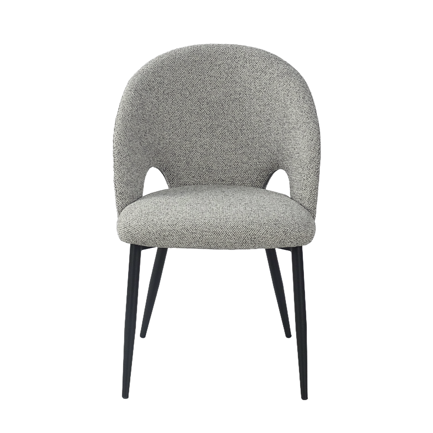 Sculpted Round-Back Mélange Upholstered Side Chair (DC-3221) — Front View — GEYA DC-3221
