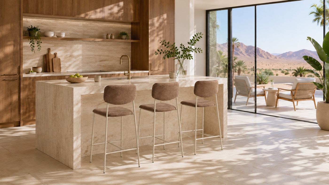 Modern Kitchen Island Seating with Desert View Balcony with [